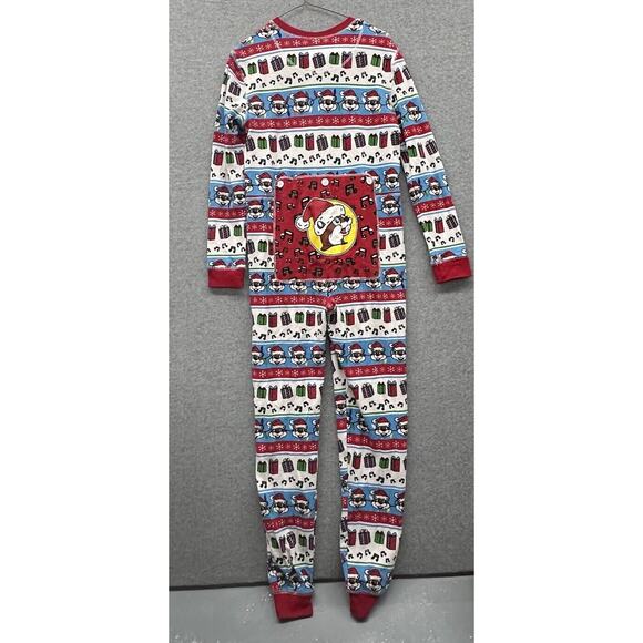 Bucees Pajamas One Piece Mens Small Red Waffle Knit Christmas Adult Long Johns S - Picture 2 of 4